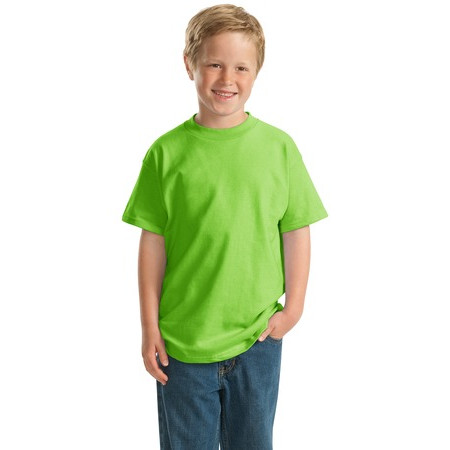 Hanes &#174;   -  Youth Beefy-T &#174;  Born to Be Worn 100% Cotton T-Shirt.  5380