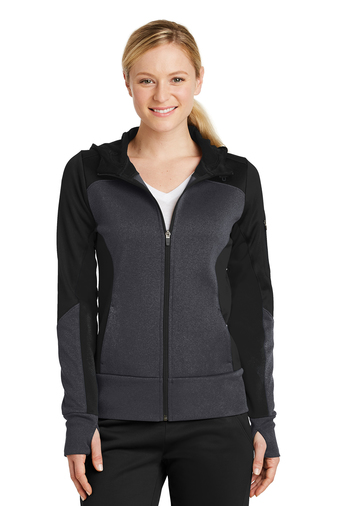 Sport-Tek &#174;  Ladies Tech Fleece Colorblock Full-Zip Hooded Jacket. LST245