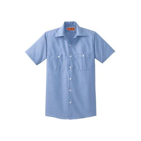 Red Kap ® Long Size, Short Sleeve Striped Industrial Work Shirt. CS20LONG