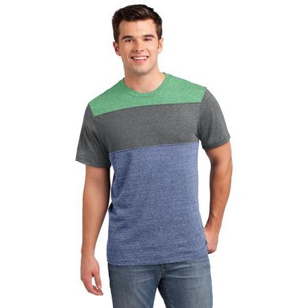 District &#174;  Young Mens Tri-Blend Pieced Crewneck Tee. DT143