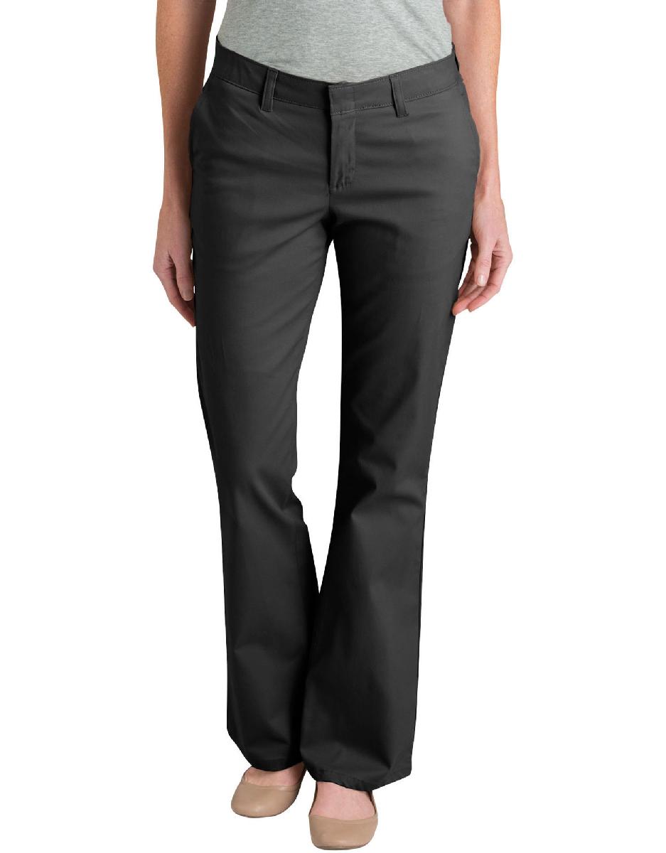 DICKIES WOMENS SLIM BOOT STRETCH TWILL PANT - SHORT. FP121.