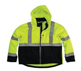 Berne Men's Hi-Vis Class 3 Hooded Softshell Jacket. HVJS206