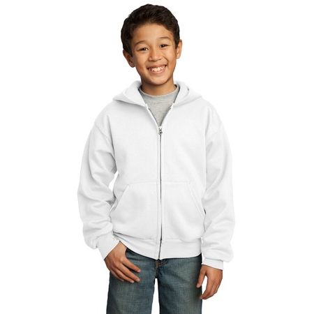 Port & Company - Youth Full-Zip Hooded Sweatshirt.  PC90YZH