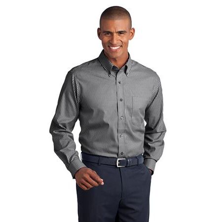 Red House ® - Stripe Non-Iron Pinpoint Oxford. RH64