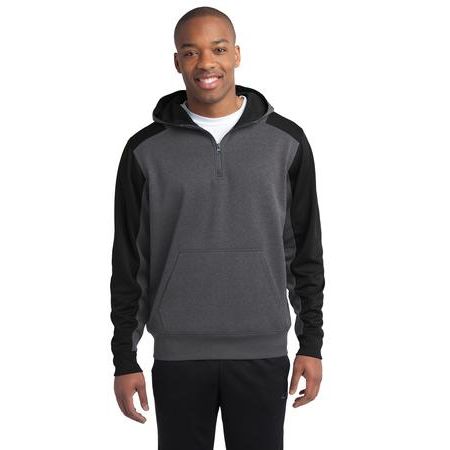 Sport-Tek ® Colorblock Tech Fleece 1/4-Zip Hooded Sweatshirt. ST249