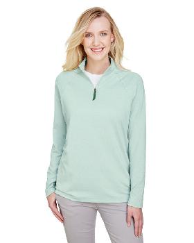 Devon & Jones CrownLux Performance™ Ladies' Clubhouse Micro-Stripe Quarter-Zip. DG480W